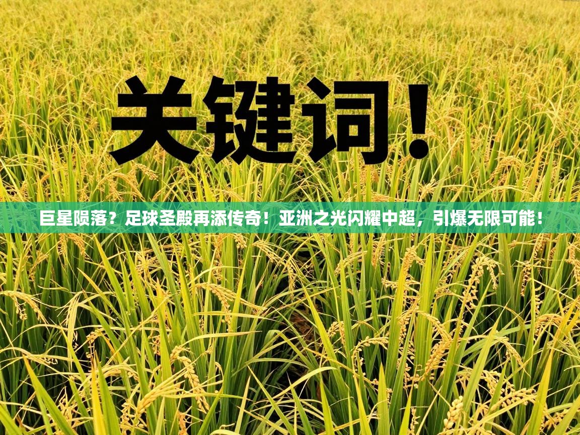 巨星陨落？足球圣殿再添传奇！亚洲之光闪耀中超，引爆无限可能！  第1张